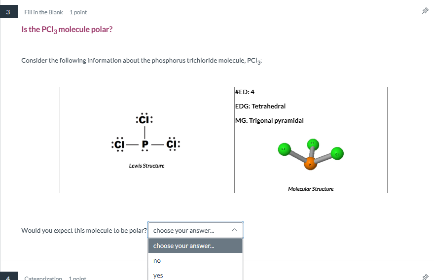 solve 3 Fill in the Blank 1 point Is the PCI3