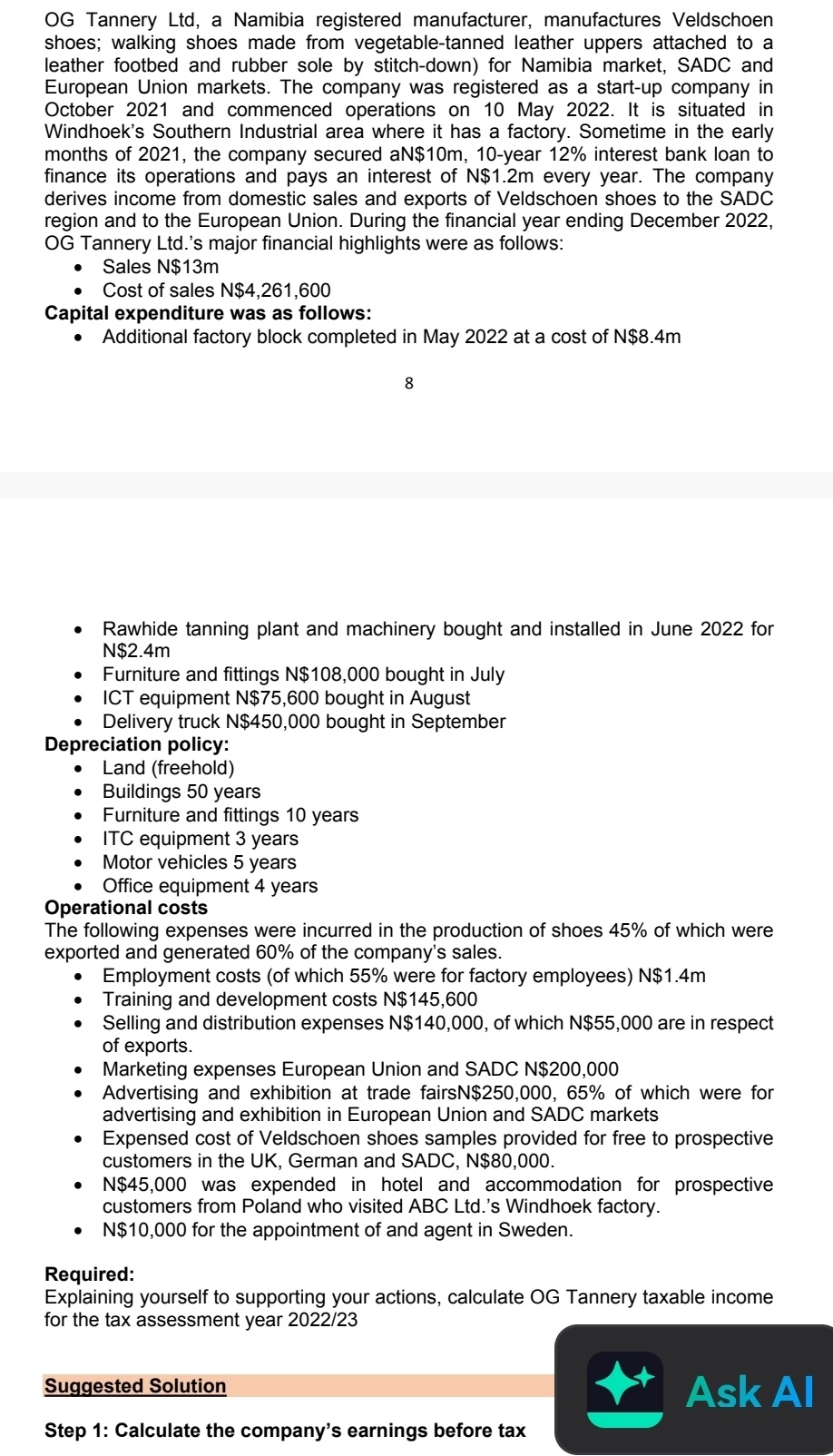 OG Tannery Ltd , a Namibia registered