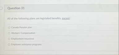 Question 3 1 All of the following plans are