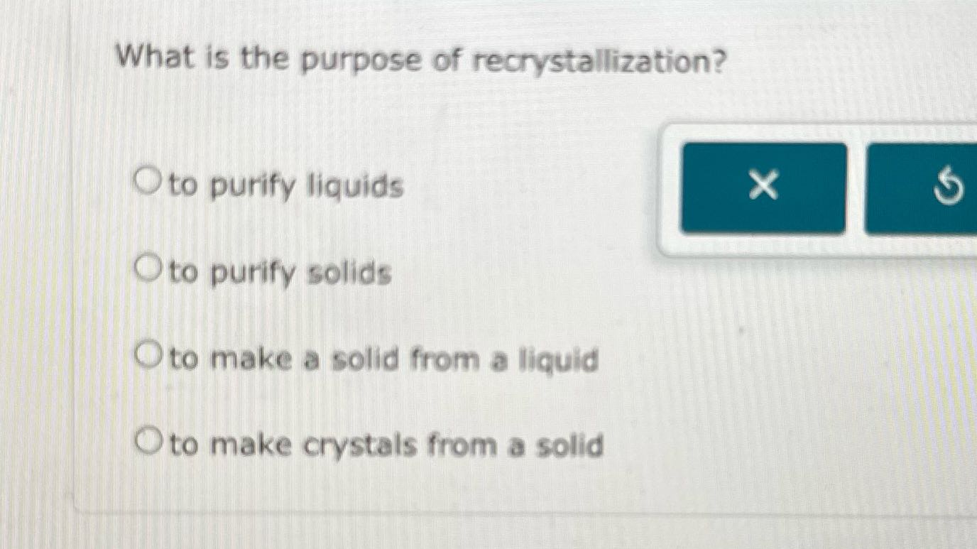 What is the purpose of recrystallization? Oto