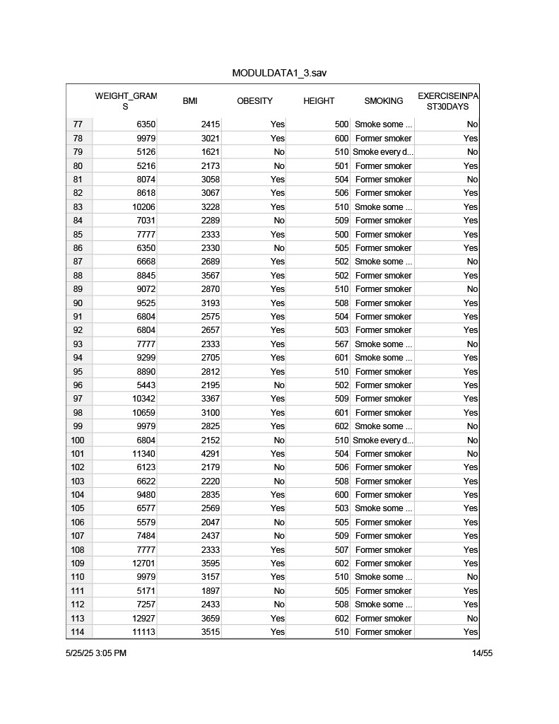 Using the MODULDATA 1_3, select at least 3 risk
