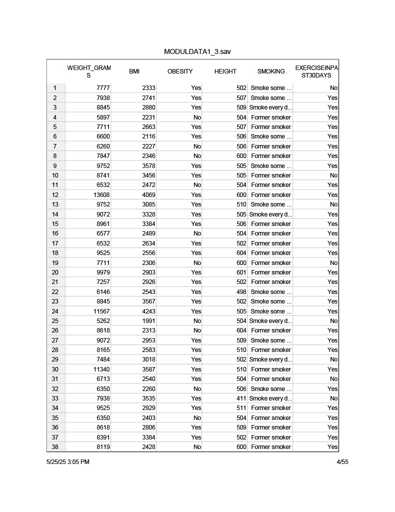 Using the MODULDATA 1_3, select at least 3 risk