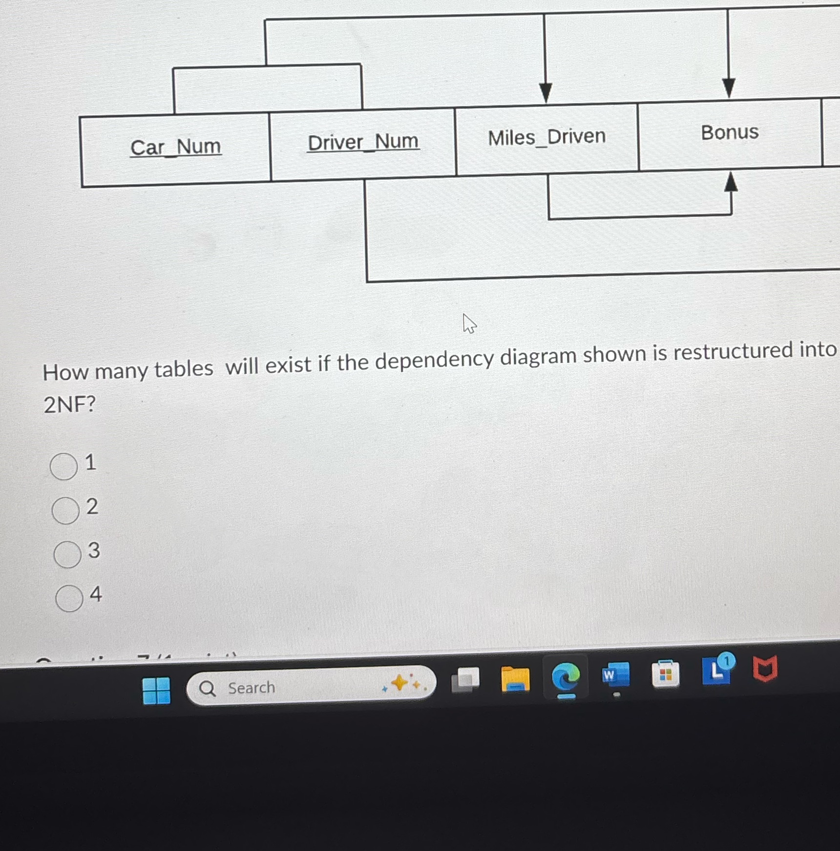 Car Num Driver Num Miles Driven Bonus hs How many