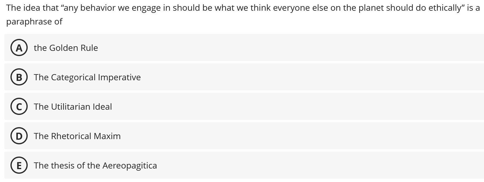 help The idea that \"any behavior we engage in