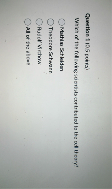 Question 1 ( 0 . 5 points ) Which of the