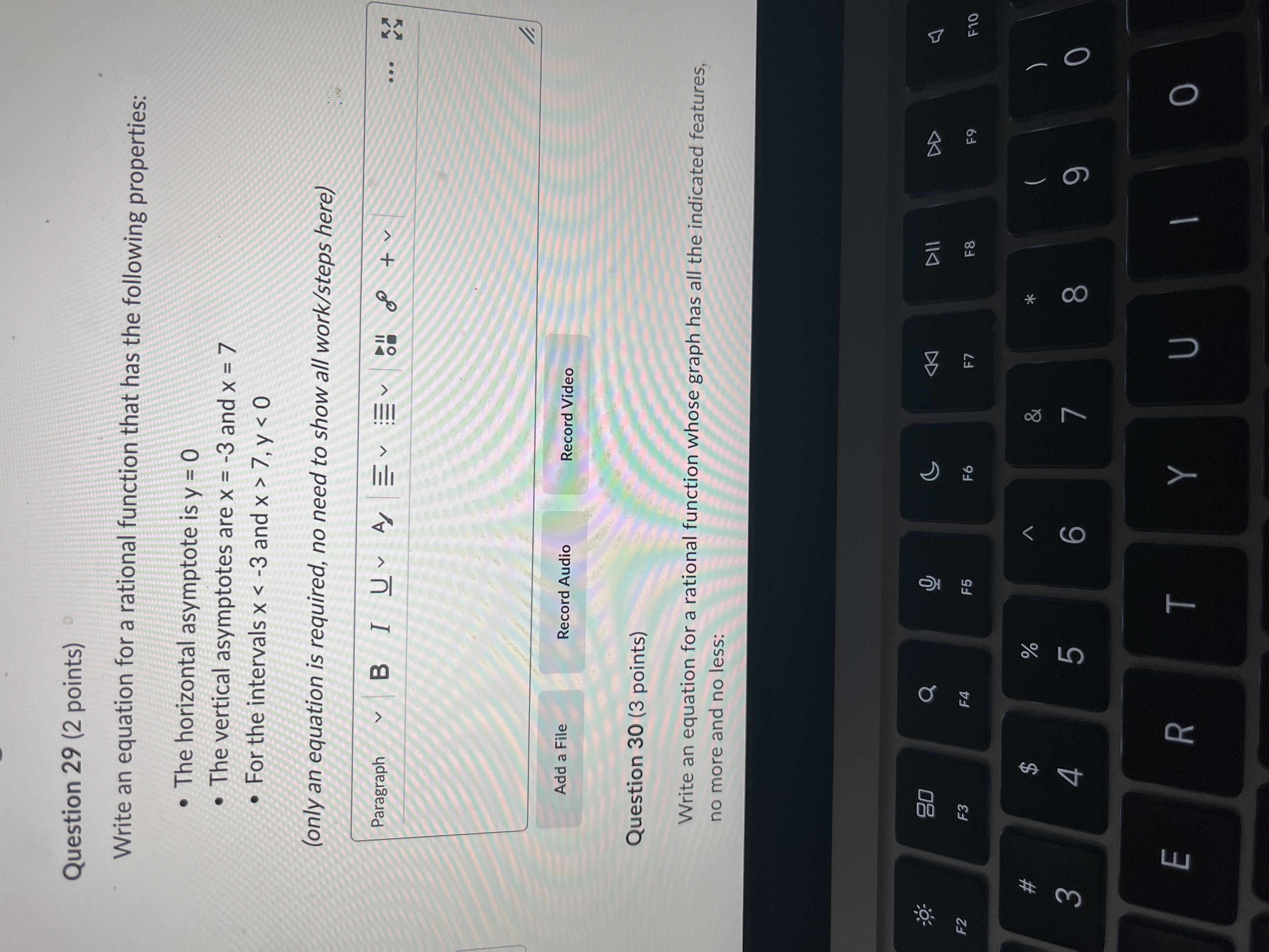 Do this Question 29 (2 points) Write an equation