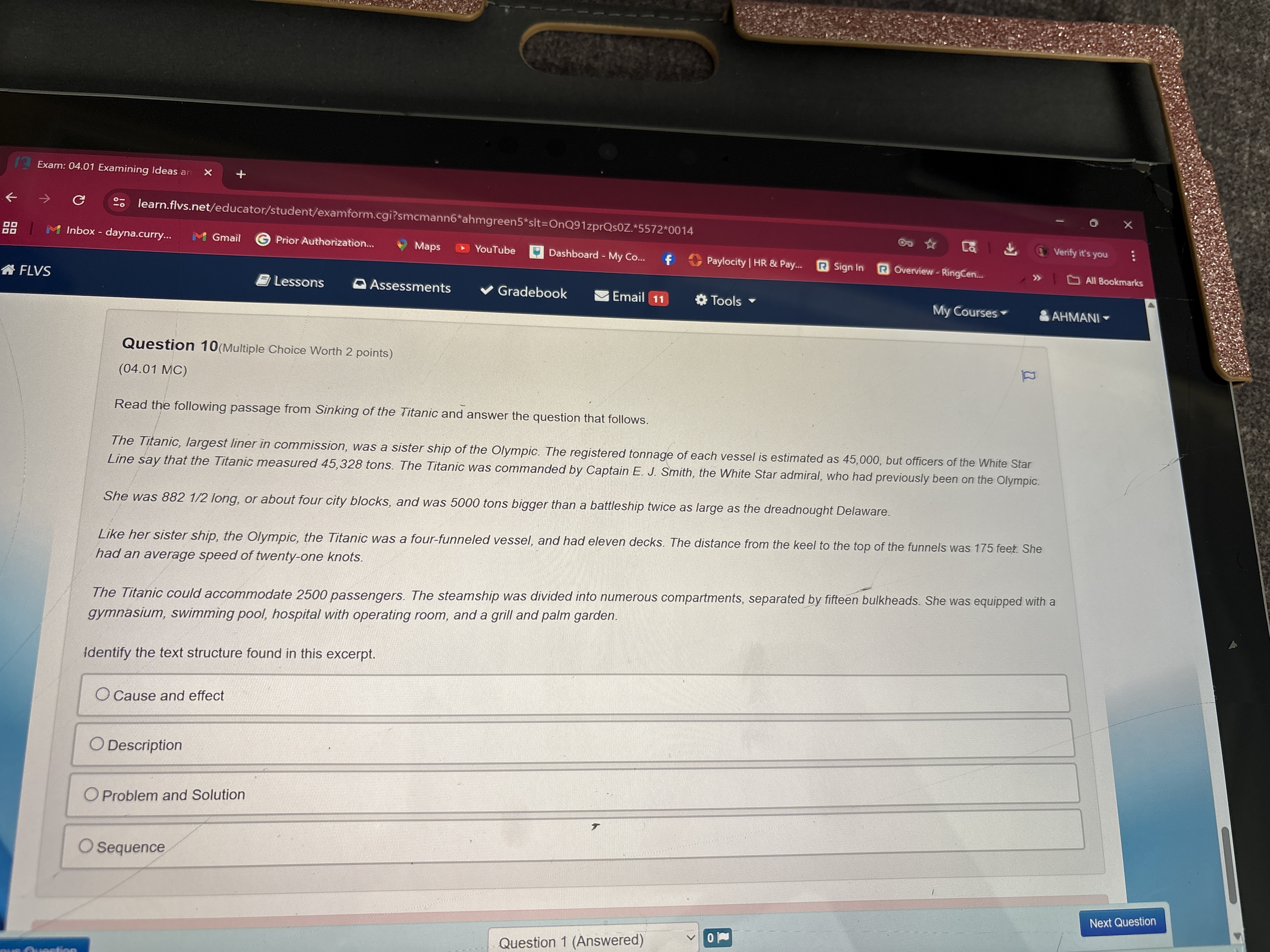 Answer 13 Exam: 04.01 Examining Ideas an X + go