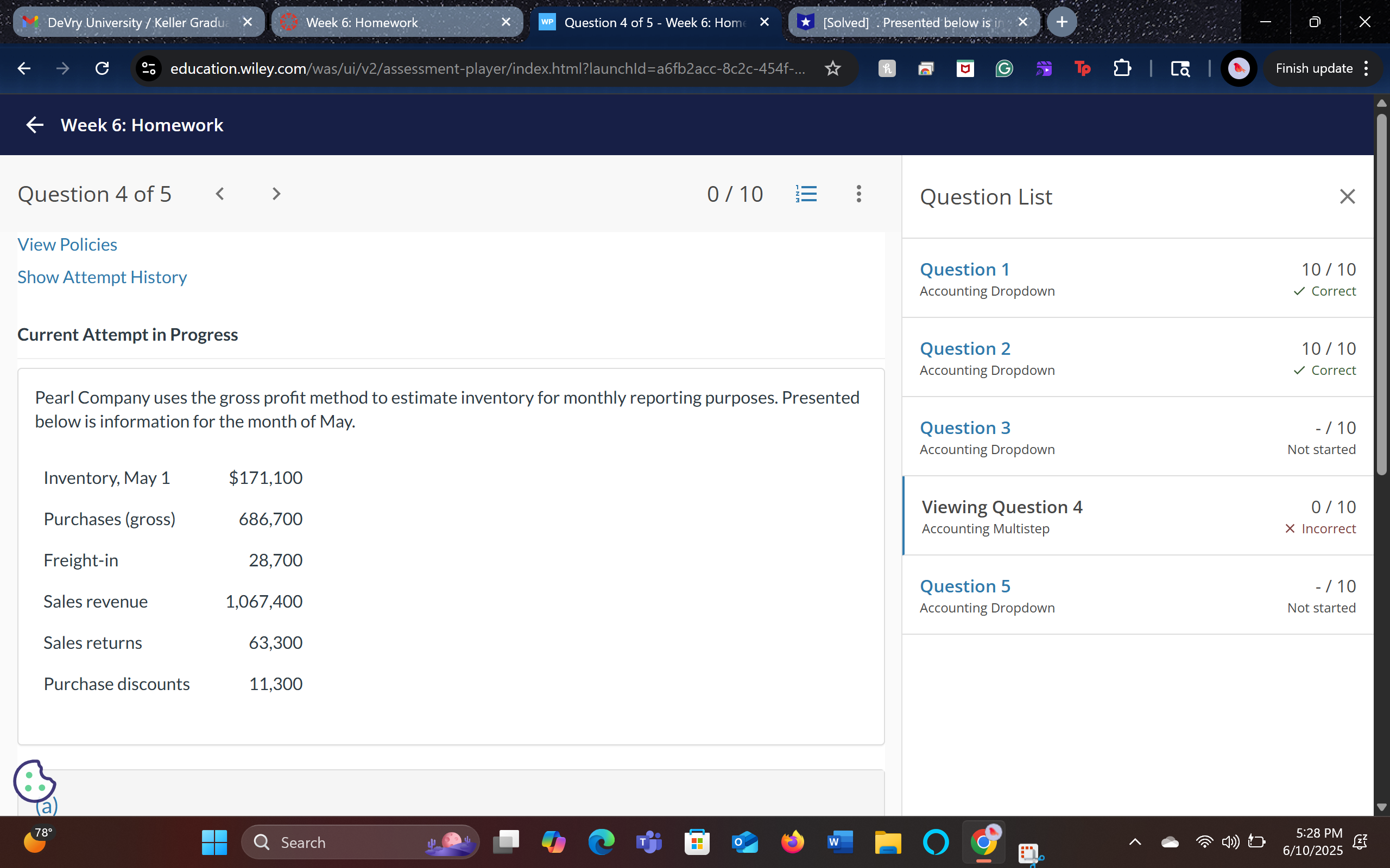 MDevry University / Keller Gradua X Week 6: