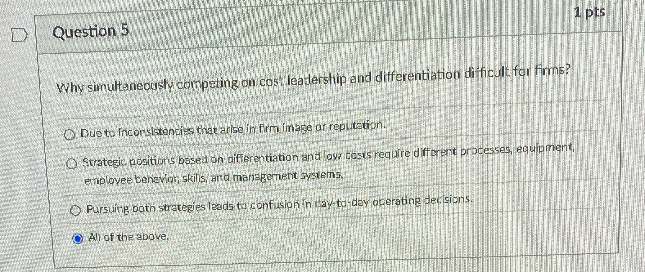 Solve Question 5 1 pts Why simultaneously