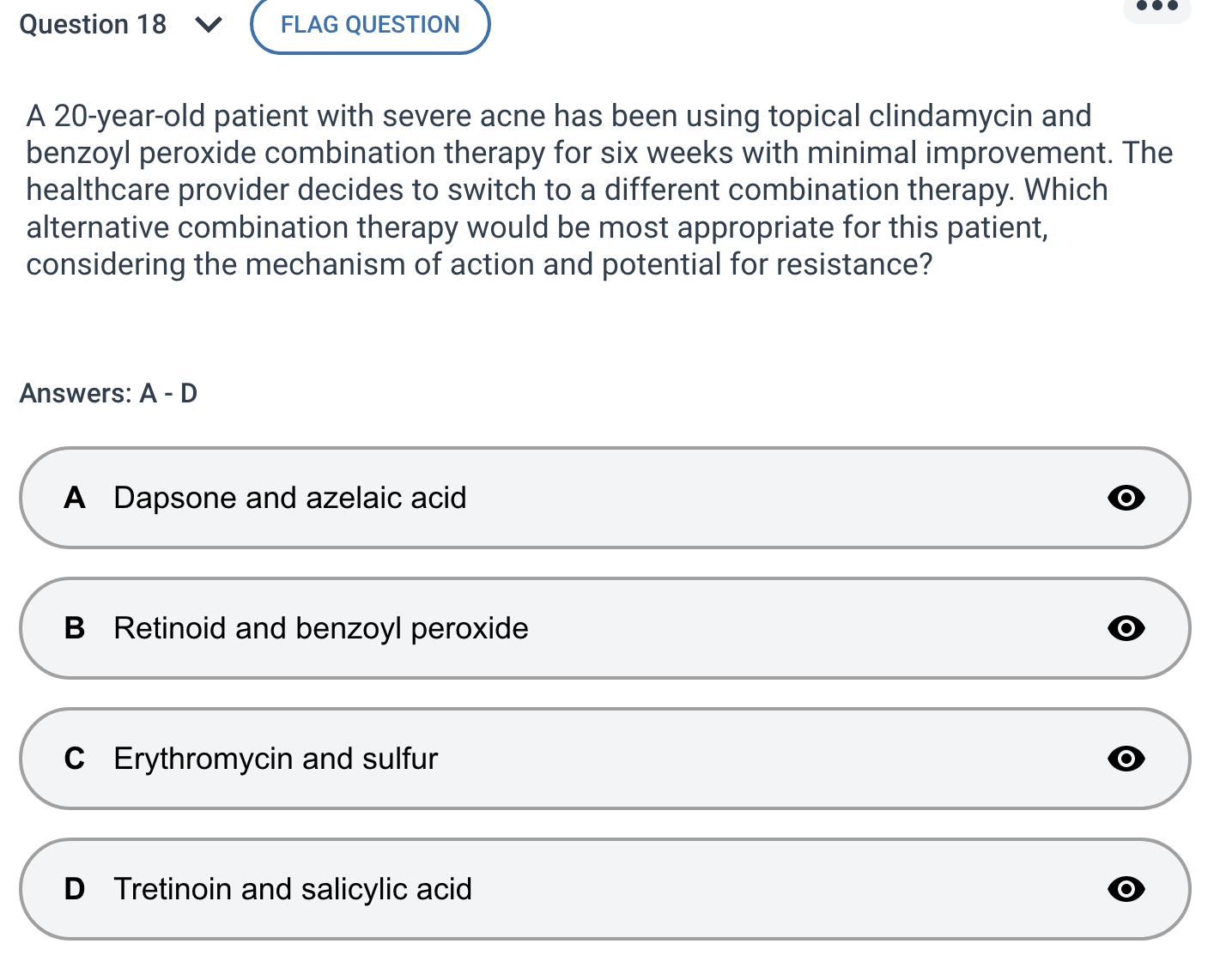 what is the answer? Question 18 V FLAG QUESTION A