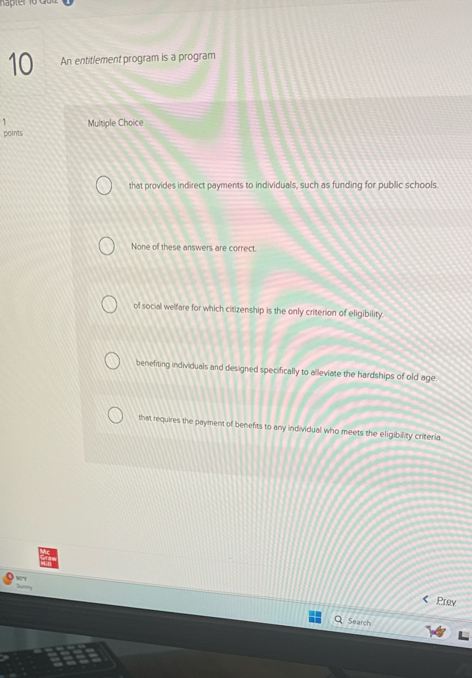 apter 10 An entitlement program is a program