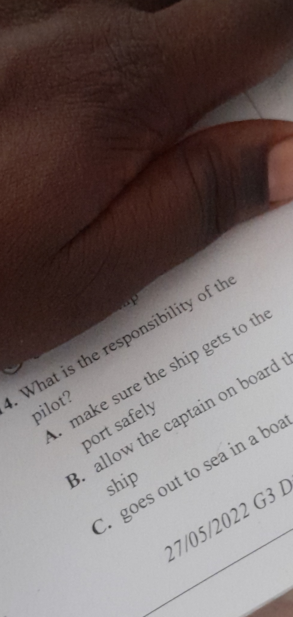 Answer 4. What is the responsibility of the