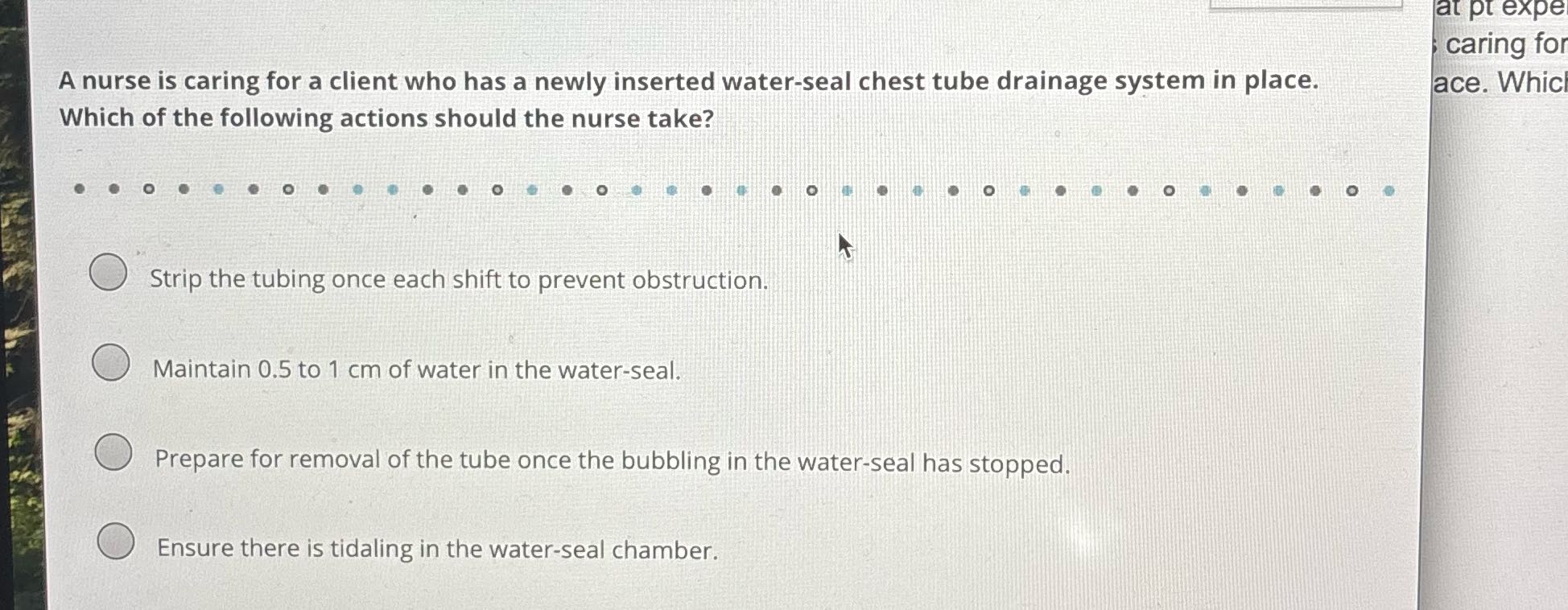 A nurse is caring for a client who has a newly