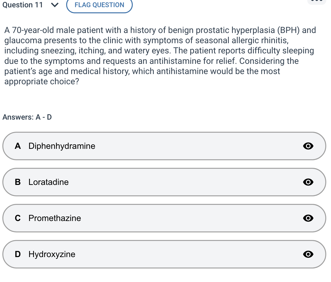 what is the answer? Question 11 V FLAG QUESTION A