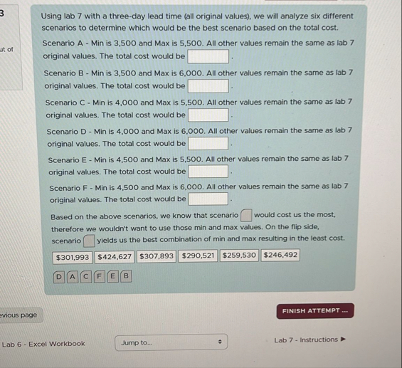 3 Using lab 7 with a three - day lead time ( all