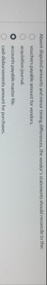 Absent disputed amounts and minor timing