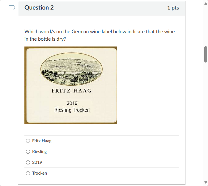 solve D Question 2 1 pts Which word/s on the