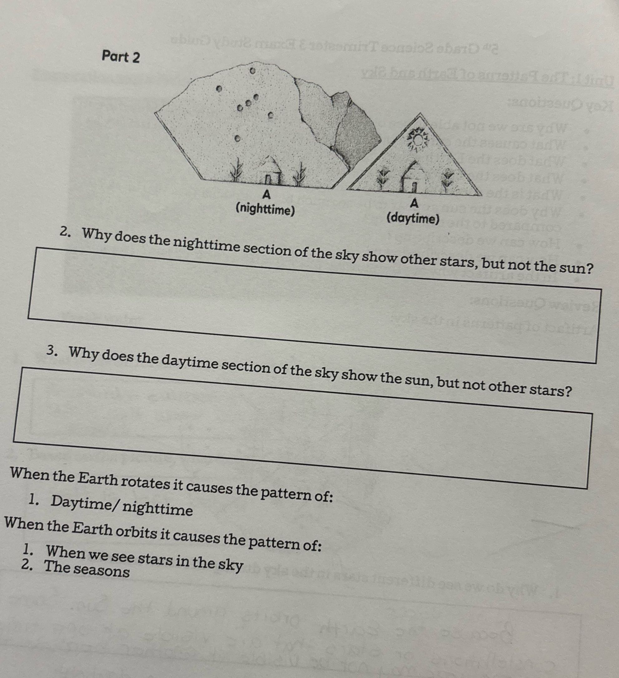 Part 2 A A (nighttime) (daytime) 2. Why does the