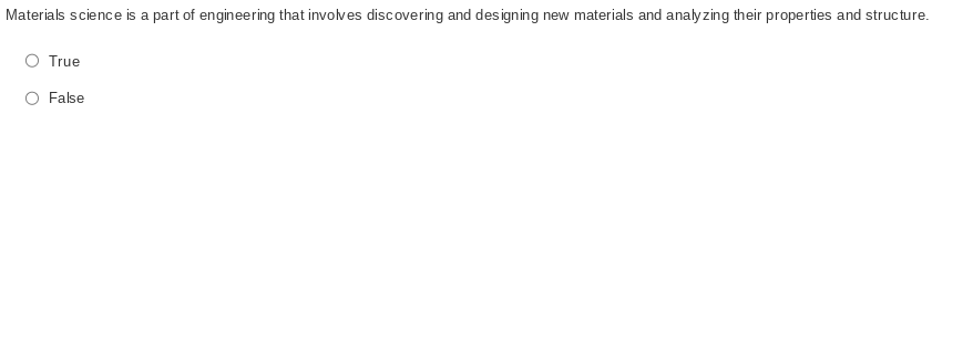 . Materials science is a part of engineering that