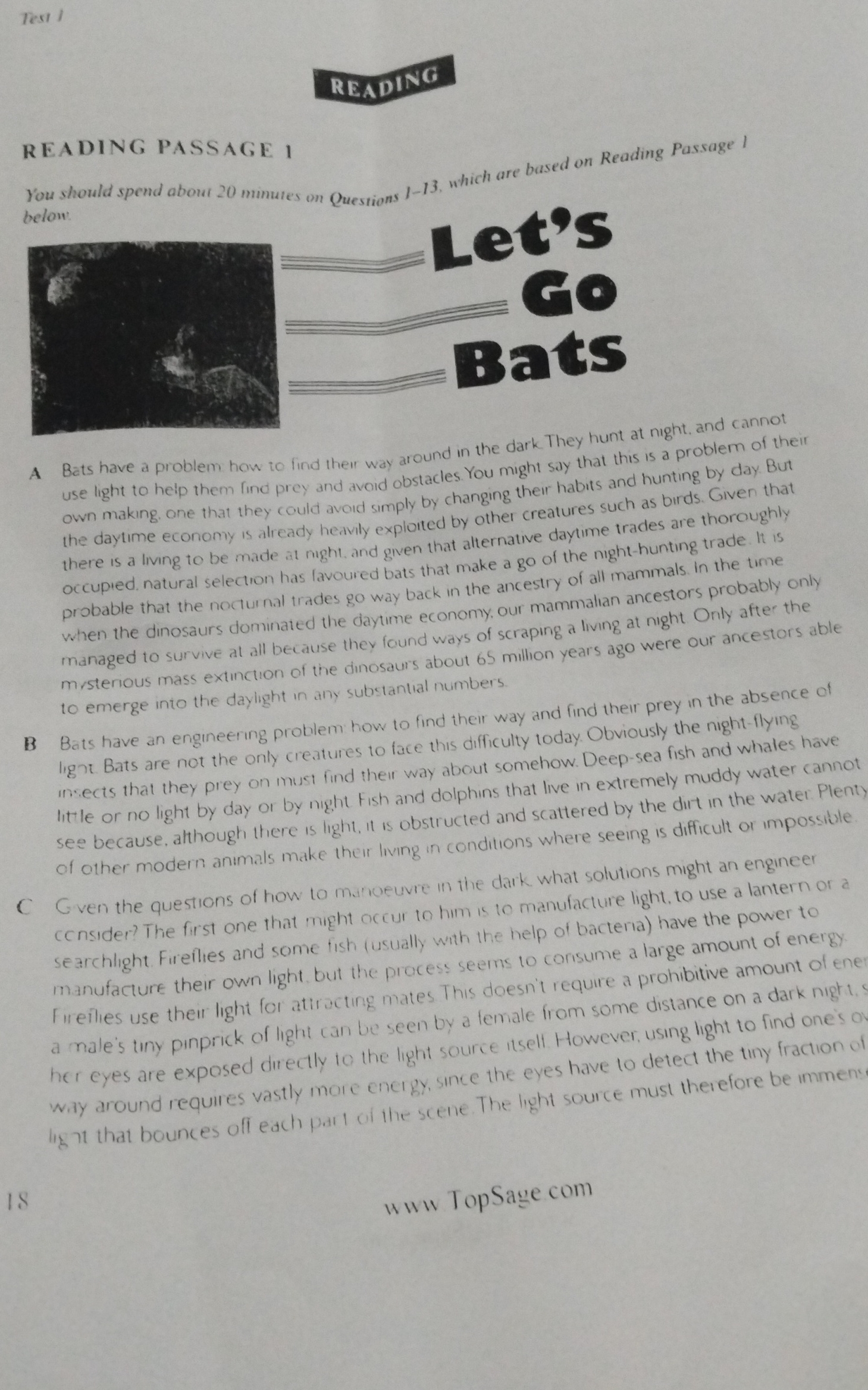 Test 1 READING READING PASSAGE 1 below You should