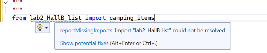 I am using Visual Studio for python. I created a