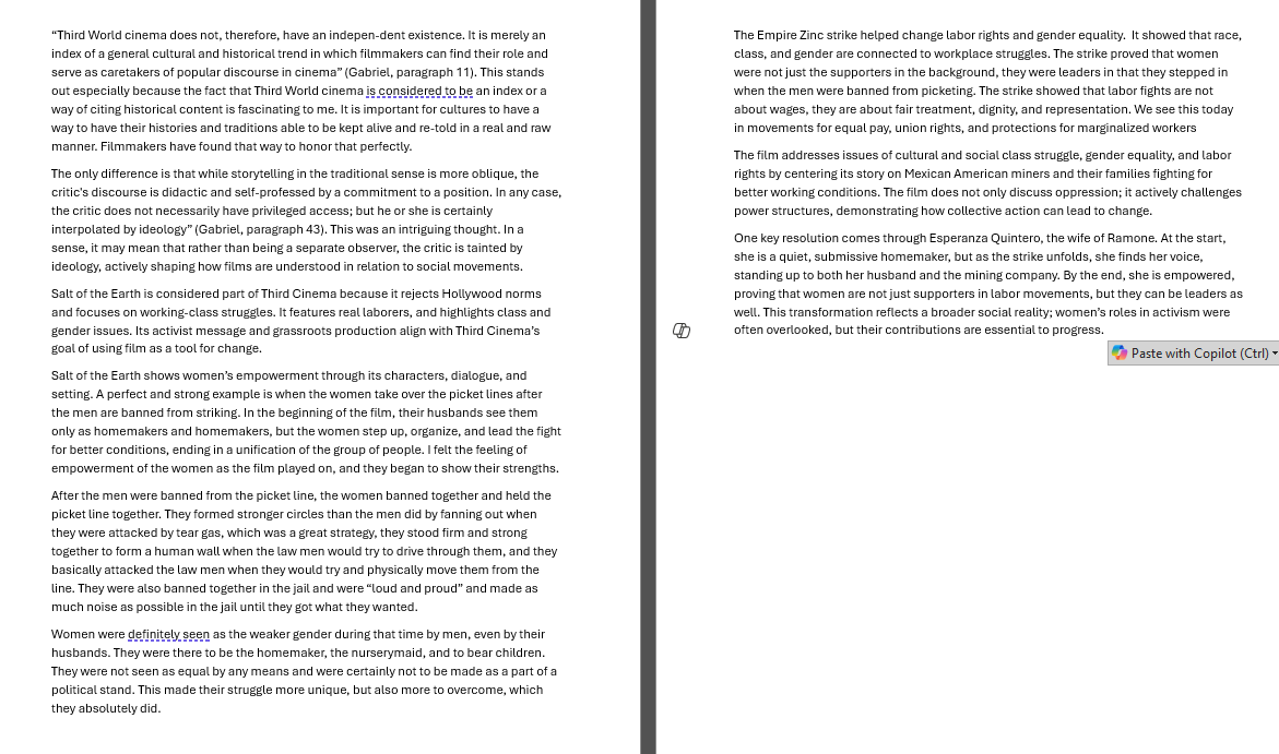 Give positive feedback. \"Third World cinema does