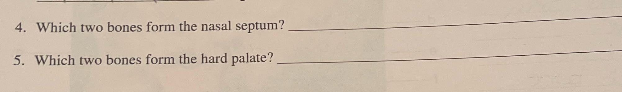 Solve it 4. Which two bones form the nasal