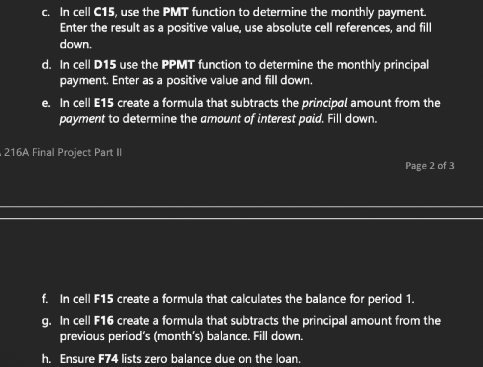 D15 X V fx =ABS(PPMT($B$8, A15, $B$10, -$B$6)) A