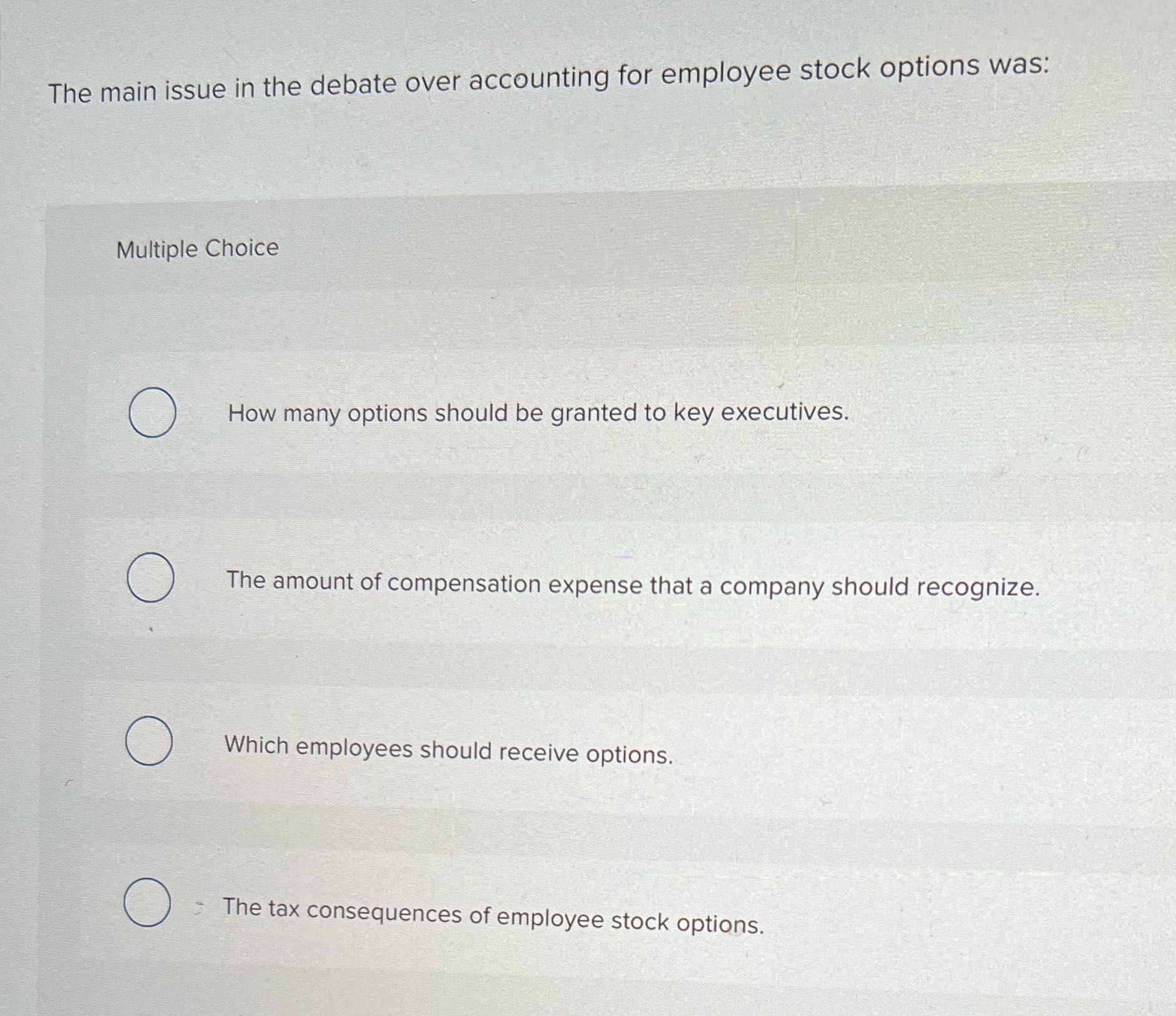 The main issue in the debate over accounting for