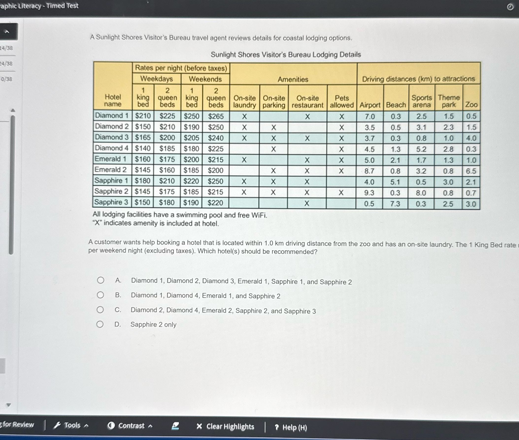 aphic Literacy - Timed Test A Sunlight Shores