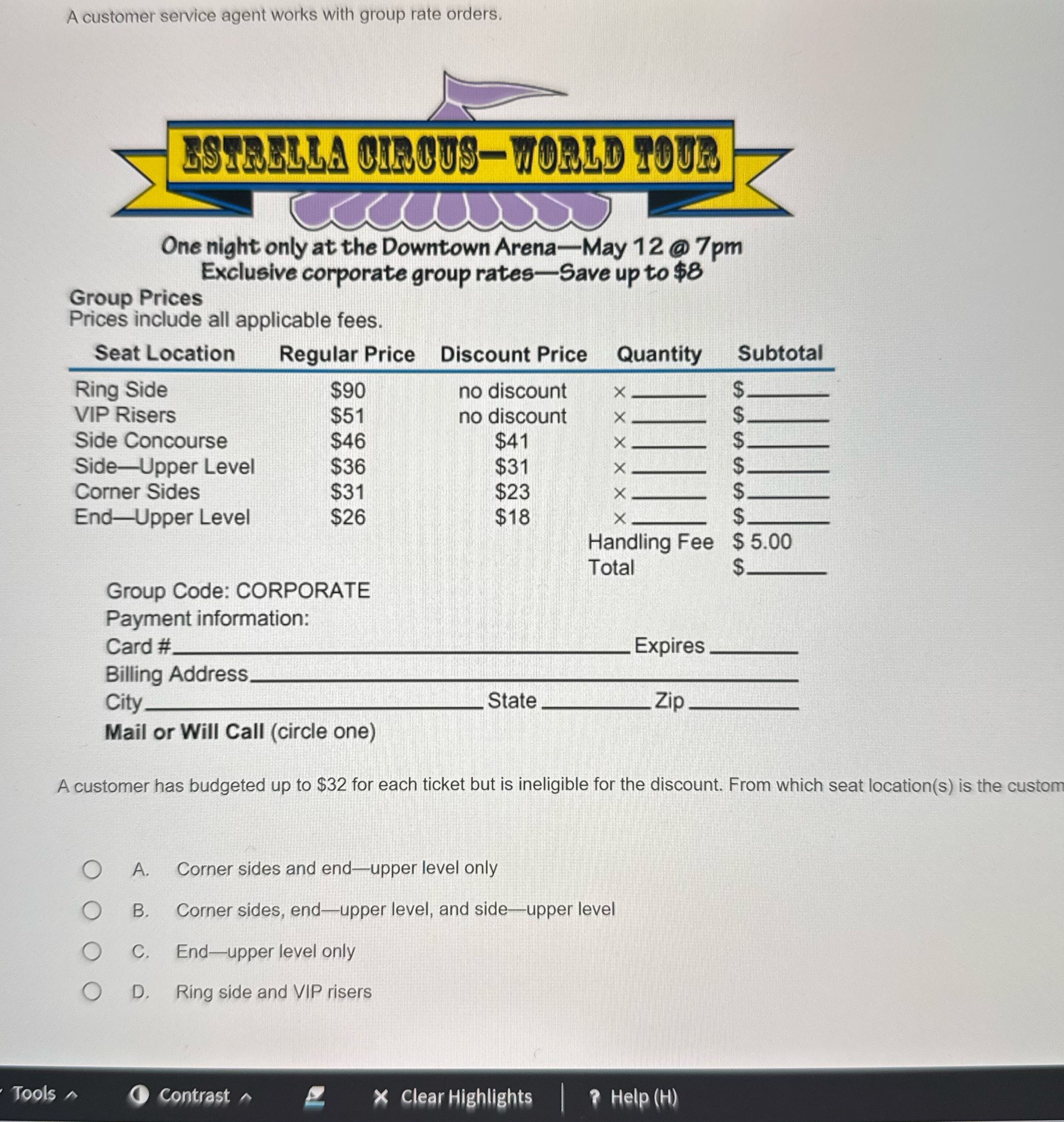 A customer service agent works with group rate