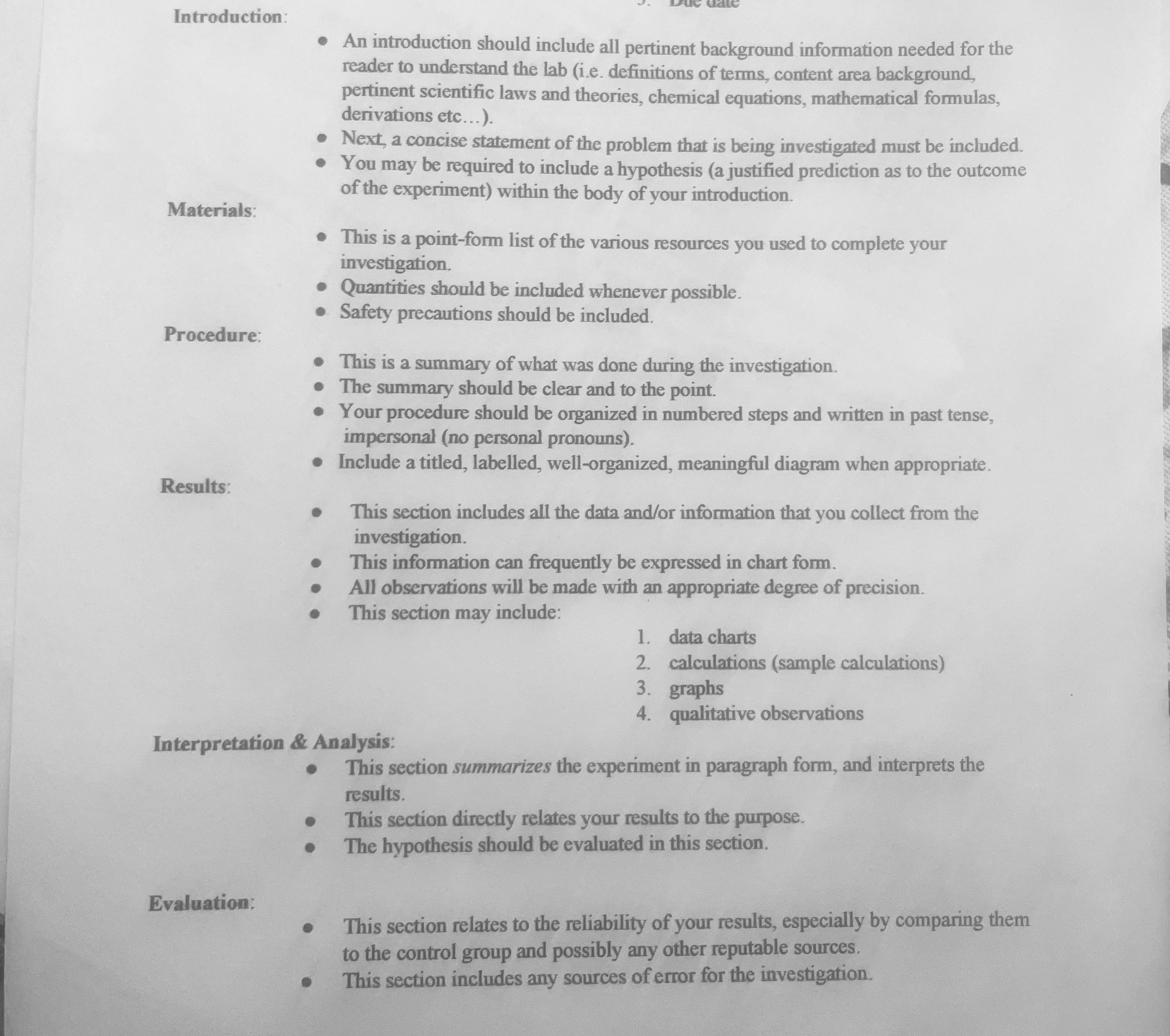 Problem for Science Lab Report Due to the mineral