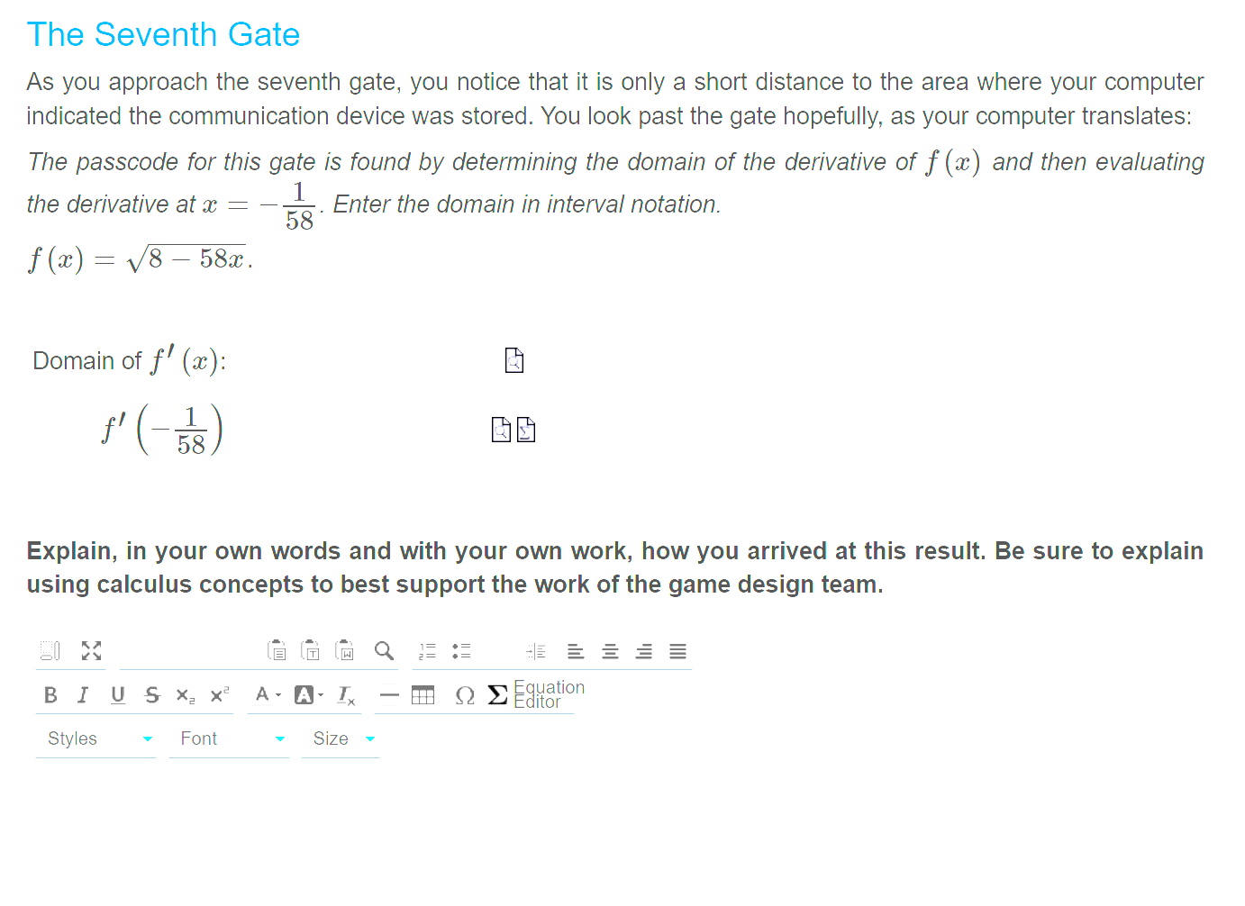 Now solve this problem The Seventh Gate As you