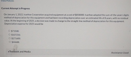 View Policies Current Attempt in Progress On