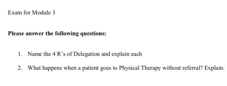 Ofielia lim module 3exam Exam for Module 3 Please