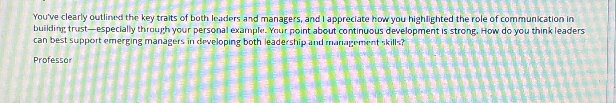 Write a meaningful response You've clearly