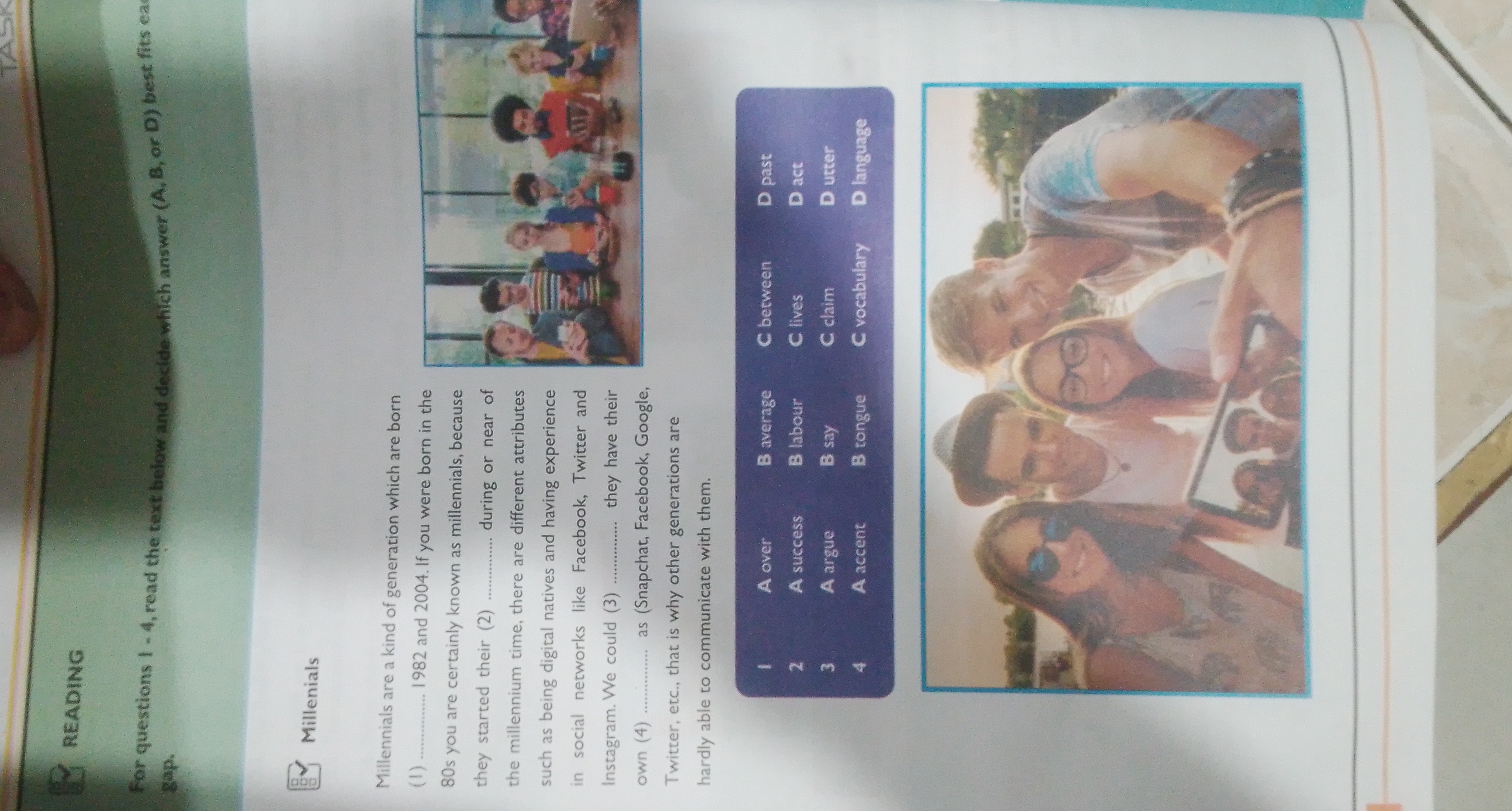 READING For questions I - 4, read the text below