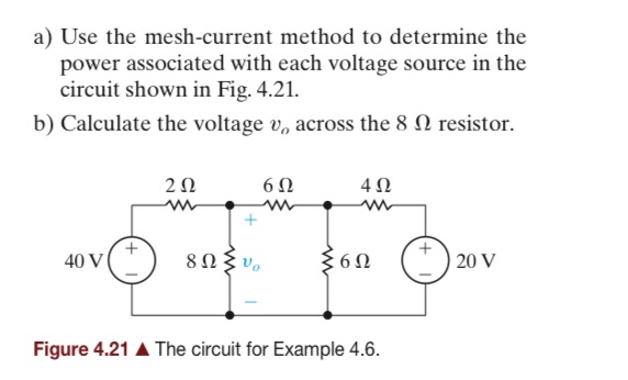 a) Use the mesh-current method to determine the