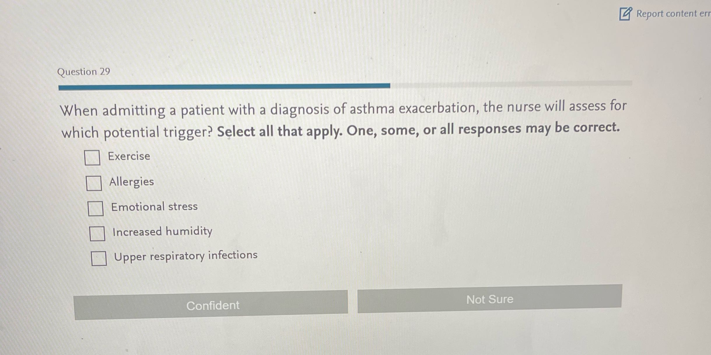 Report content err Question 29 When admitting a