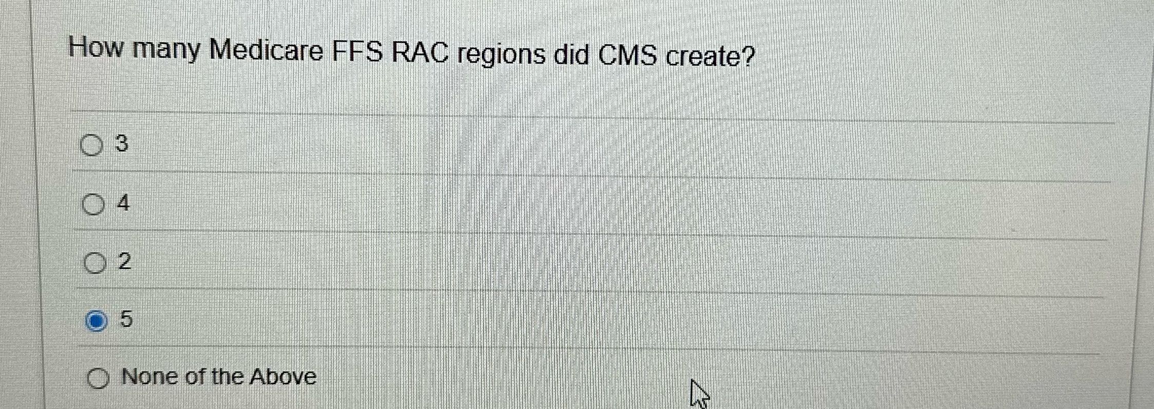 How many Medicare FFS RAC regions did CMS create?