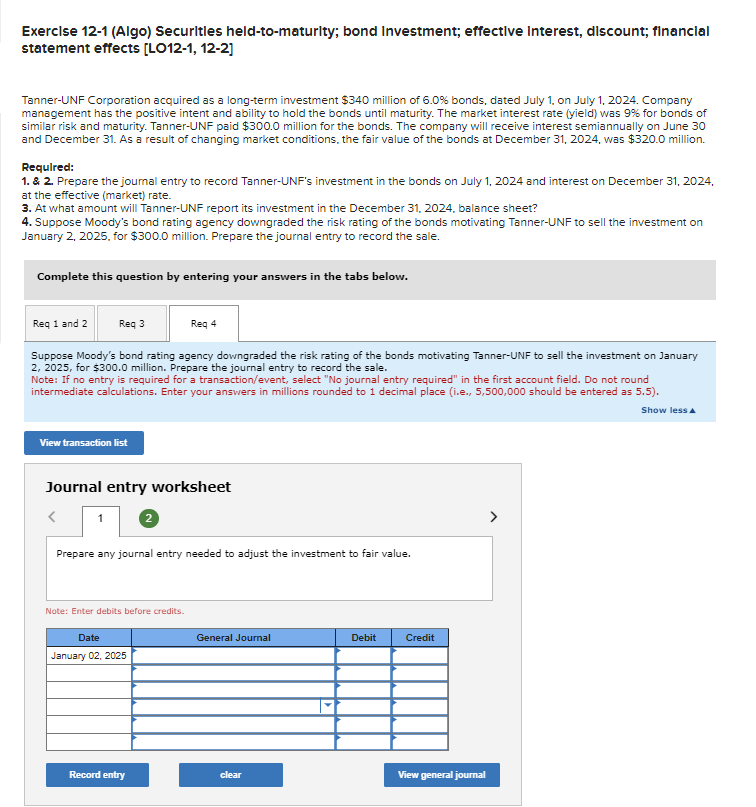 Under Required 4 . , prepare any journal entry