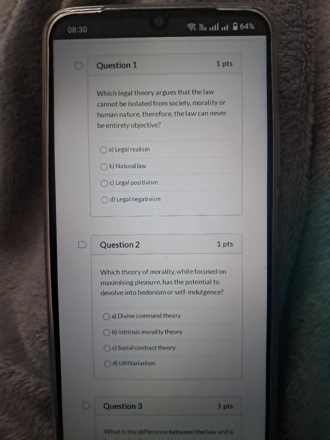 Which legal theory argues that the law cannot be