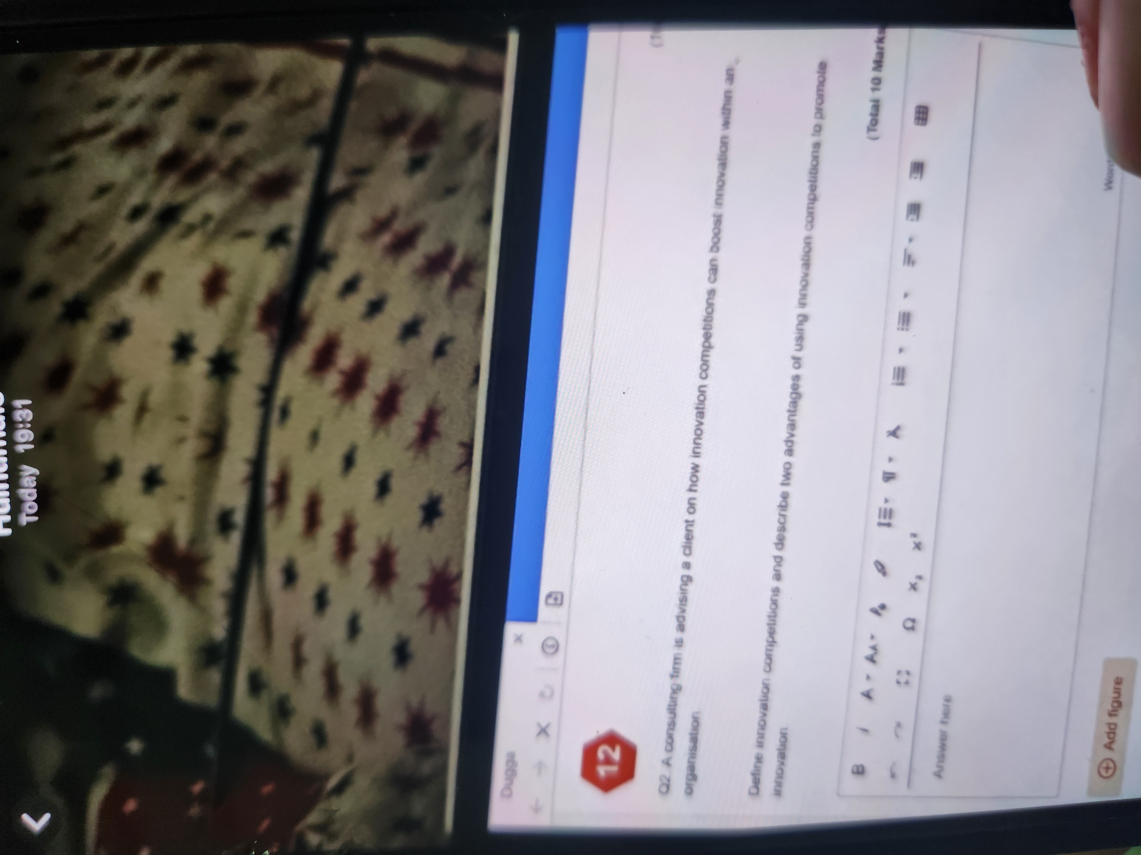 Answer Today 19:31 L Dugge 12 Q2 A consulting