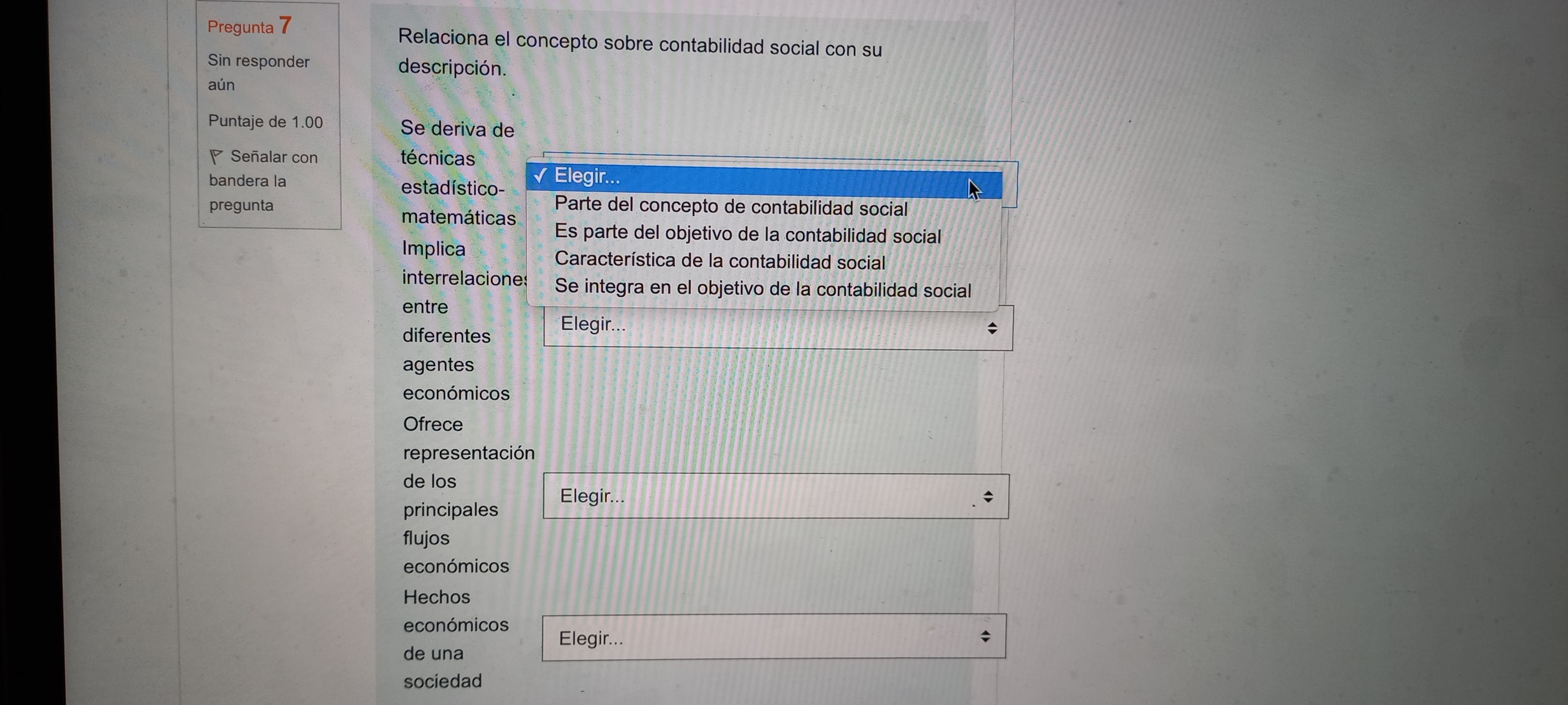 Respuesta Pregunta 7 Relaciona el concepto sobre