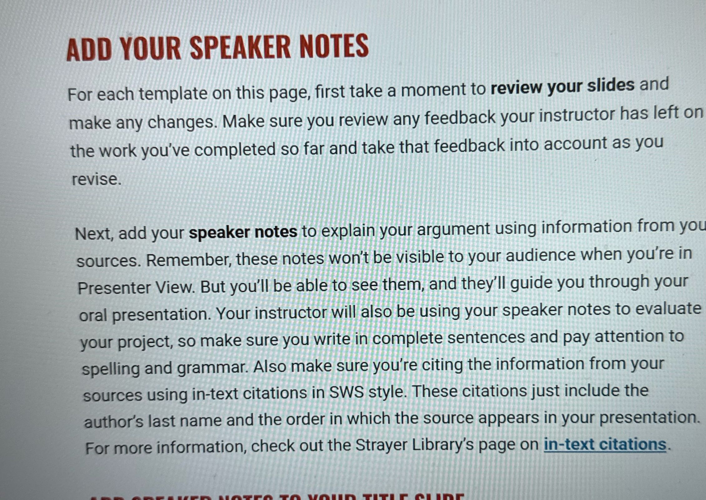 ADD YOUR SPEAKER NOTES For each template on this