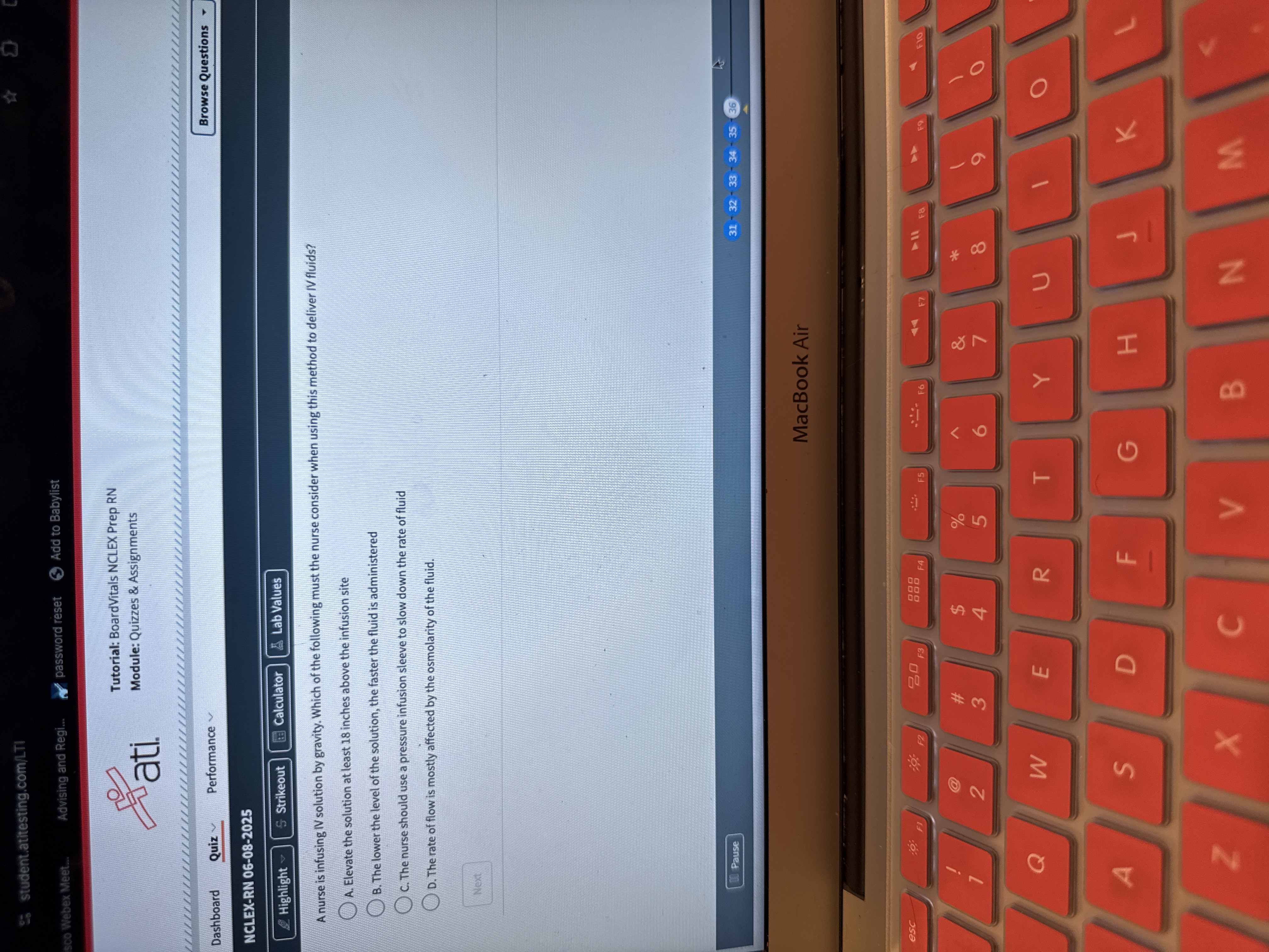 . 25 student.atitesting.com/LTI co Webex Meet..