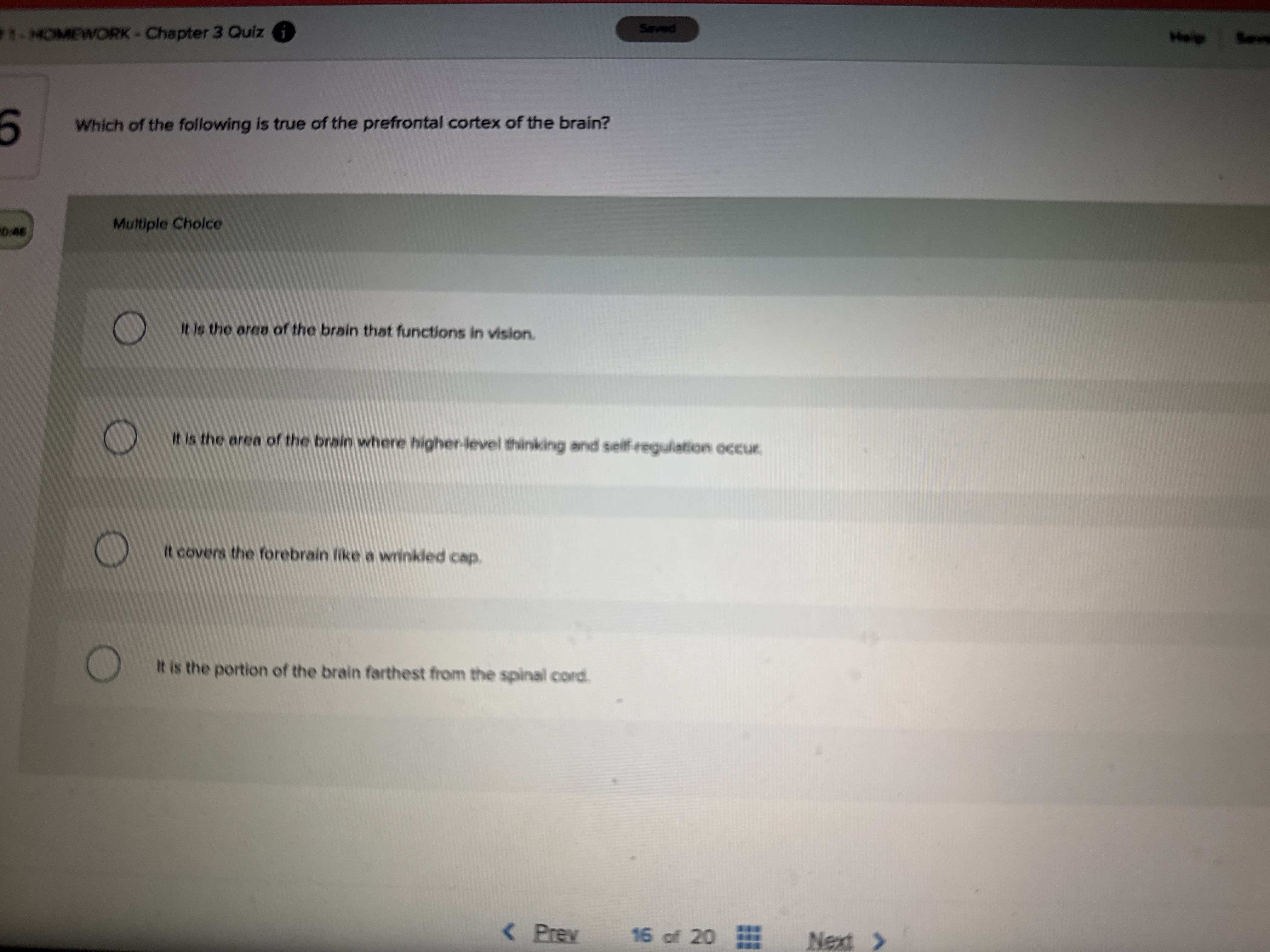 What's the answer? H . HOMEWORK - Chapter 3 Quiz