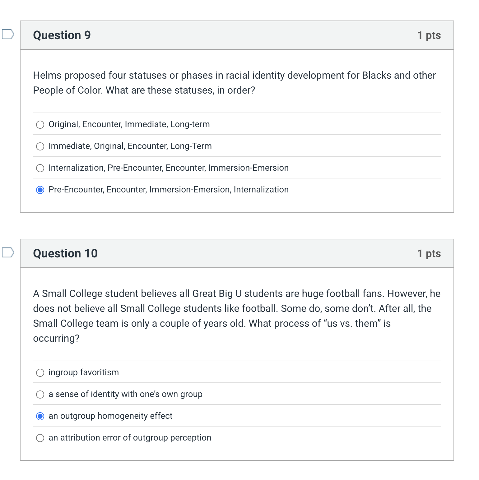 tell me if this is correct >, Question 9 1 pts