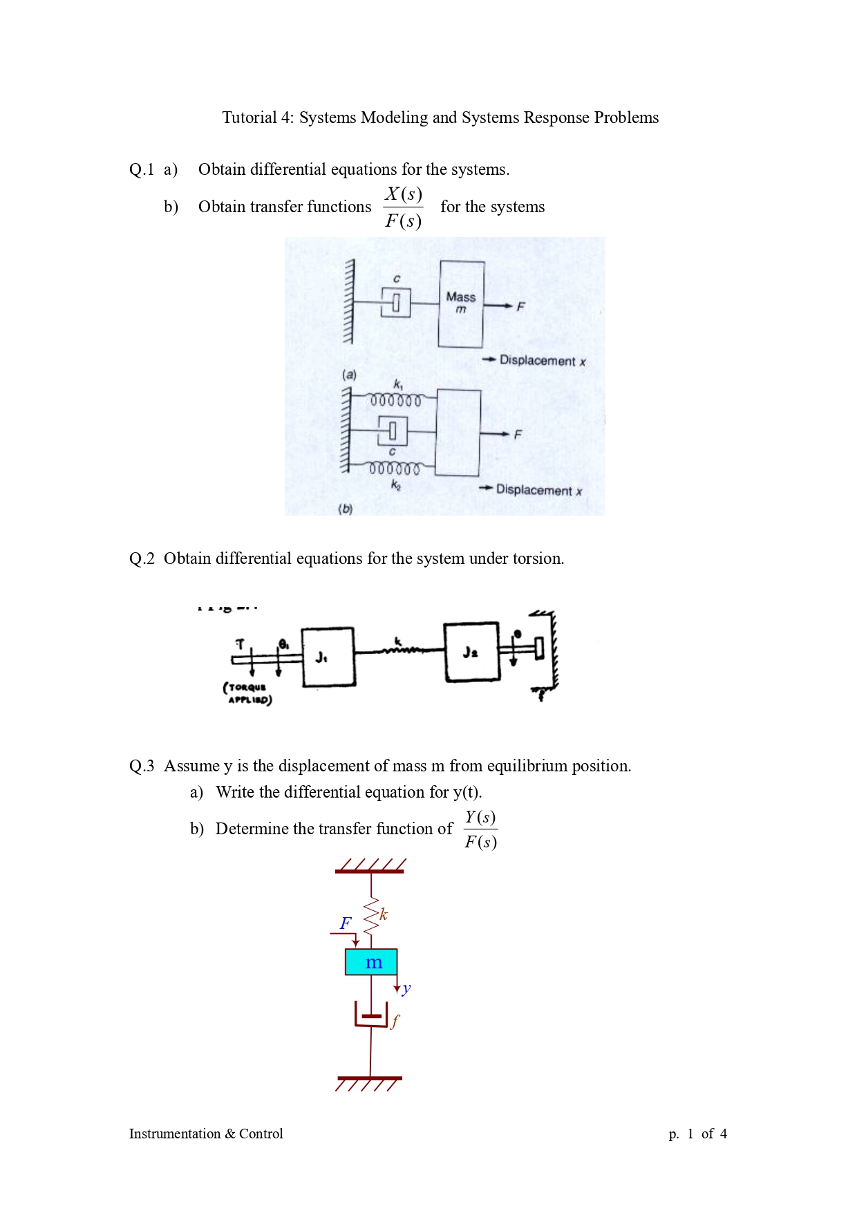 Tutorial 4: Systems Modeling and Systems Response