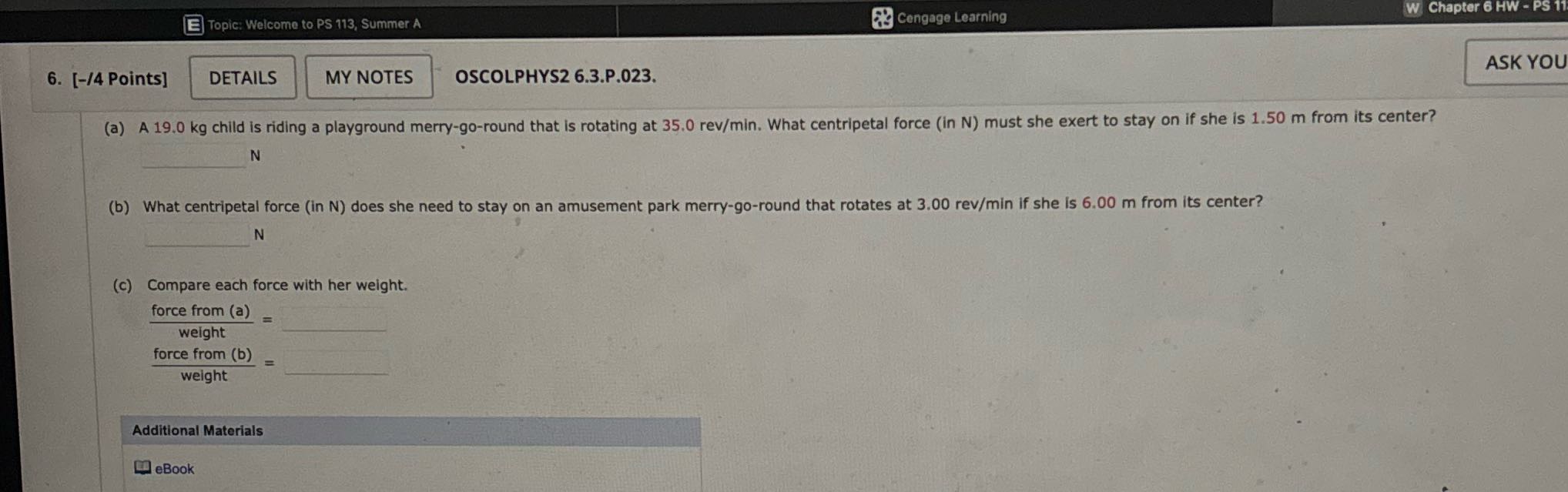 Cengage Learning W Chapter 6 HW - PS 11 E Topic: